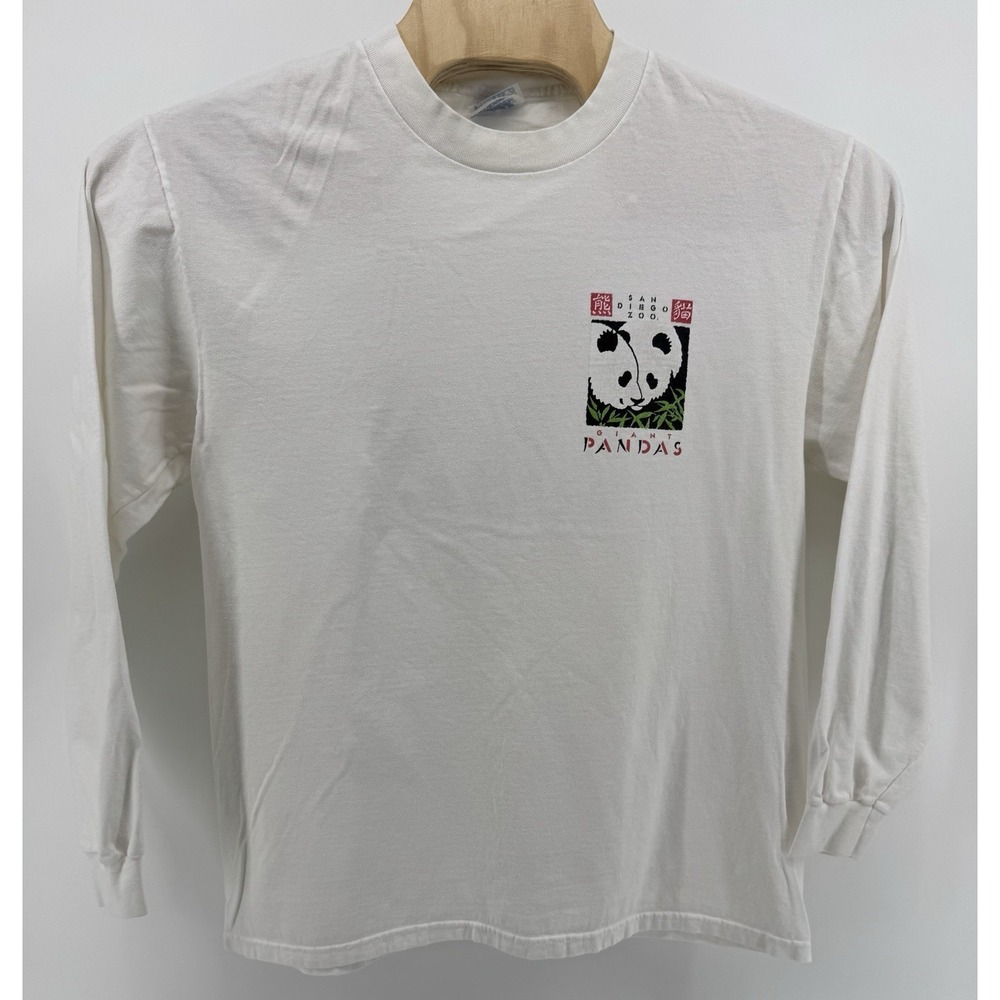 Vintage 90's Hanes San Diego Zoo Giant Pandas T-Shirt Size L Single Stitch USA